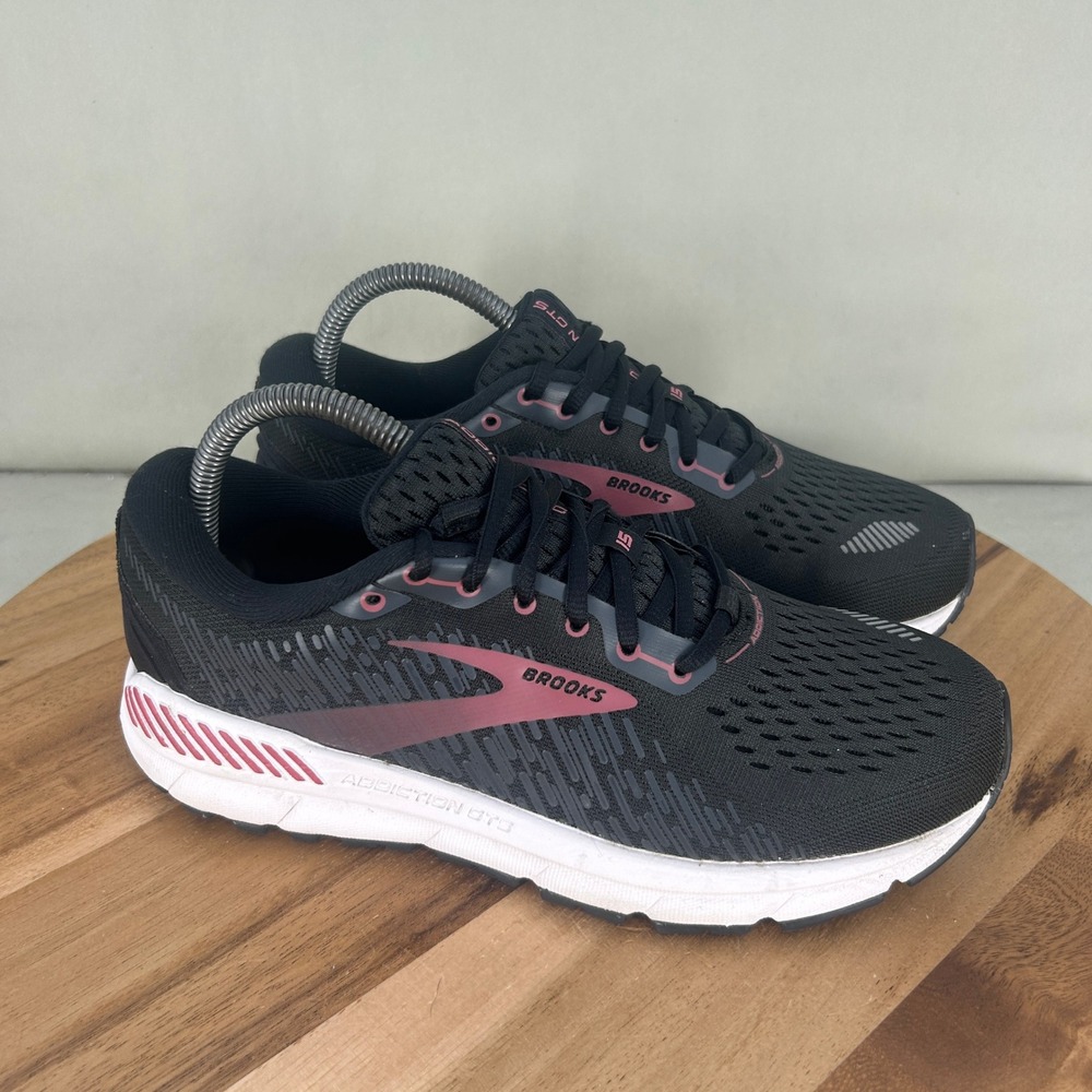 Brooks Addiction GTS 15 Womens Running Shoes Black Pink 1203521B088 Size 8.5 B